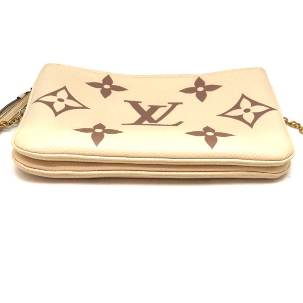 a23 6238 5 Louis Vuitton Pochette Double Zip Beige Empreinte Leather Shoulder Bag