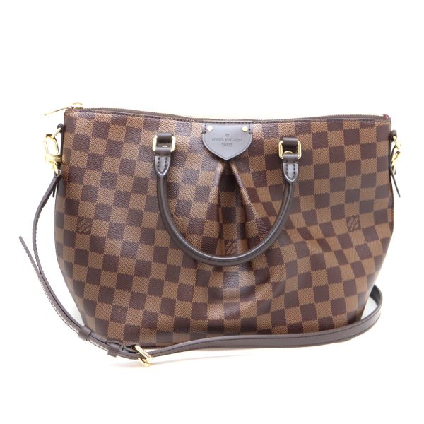 a23 625 1 Louis Vuitton Sienna PM Damier Canvas Ebene Brown 2way Shoulder Bag Handbag