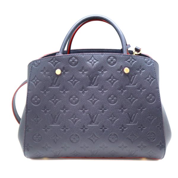 a23 8386 2 Louis Vuitton Montaigne MM Handbag Shoulder Bag Empreinte Leather Navy