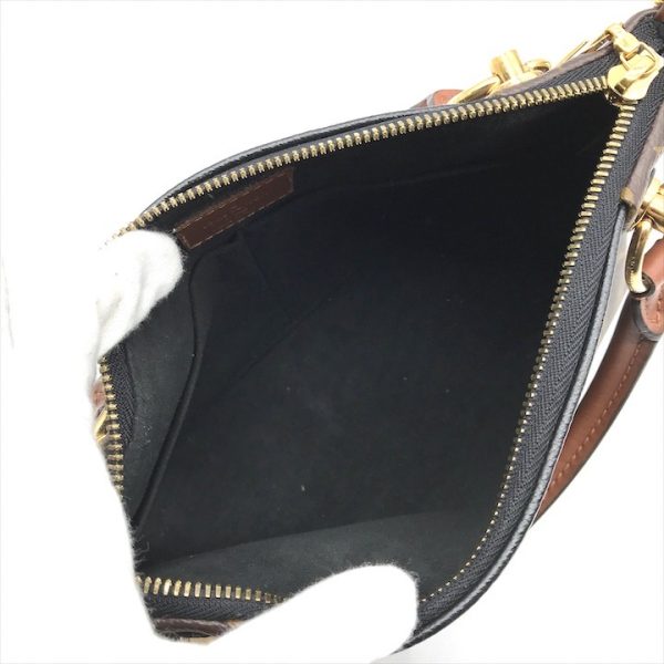 a3576 8 Louis Vuitton Monogram Leather V Tote BB 2WAY Shoulder Bag Black