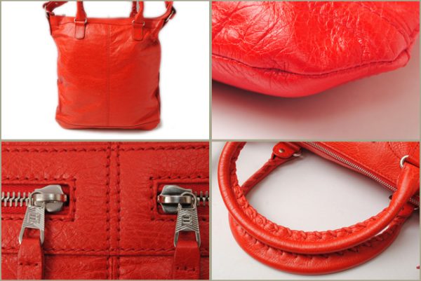 ba 17 001 3 Balenciaga Silver Hardware Shoulder Bag Red