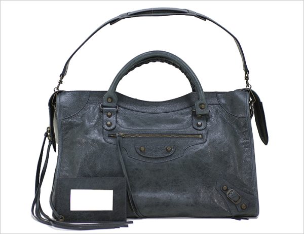 ba115748antracite02 BALENCIAGA The City Handbag Dark Grey