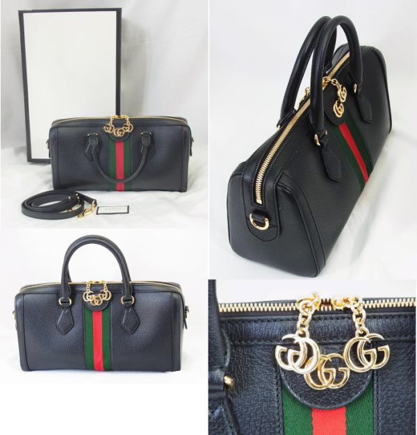 backGu2 Gucci Ophidia 2way Handbag Shoulder Bag Black