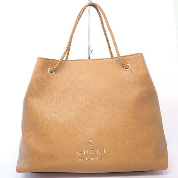 bag 19686 1 Gucci Logo Tote Bag Brown