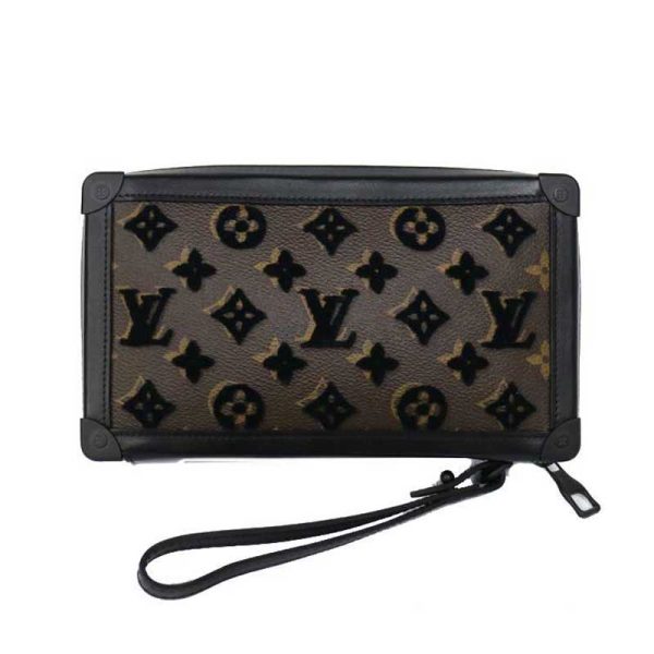 c21 1027 1 Louis Vuitton Soft Trunk Monogram Tuftage Canvas Clutch Brown