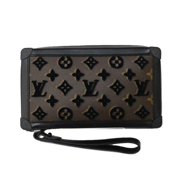 c21 1027 4 Louis Vuitton Soft Trunk Monogram Tuftage Canvas Clutch Brown