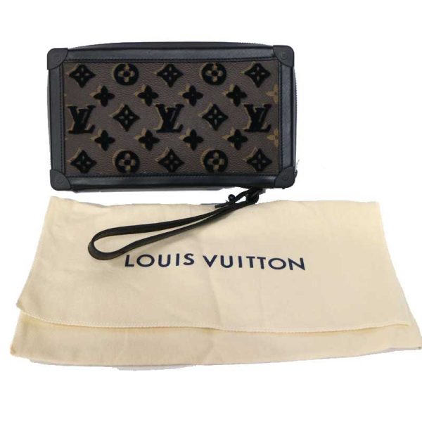 c21 1027 6 Louis Vuitton Soft Trunk Monogram Tuftage Canvas Clutch Brown