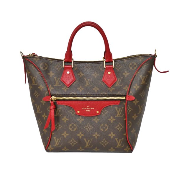 c21 3847 1 Louis Vuitton Tournelle PM Cerise Bag 2WAY Large Capacity Red Monogram Canvas Tote Bag