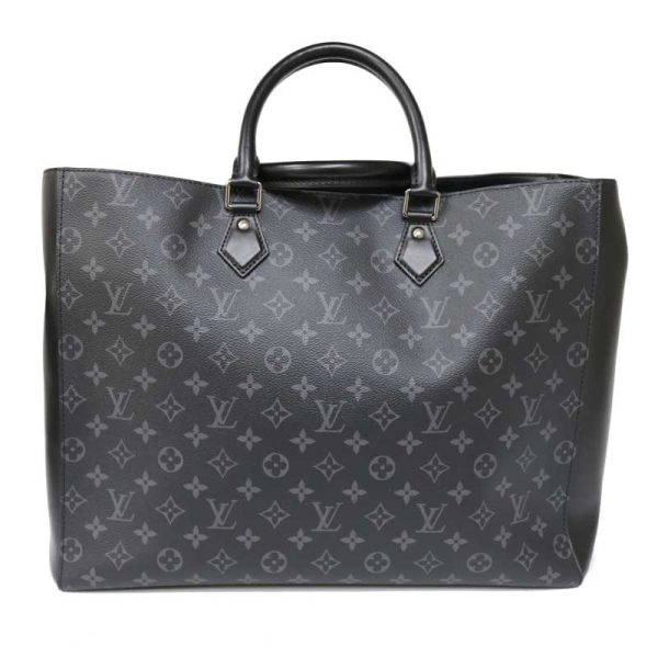 c21 4275 1 Louis Vuitton Grand Sac Monogram Eclipse Canvas Tote Bag Gray Black