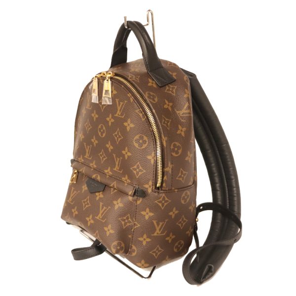 c21 4743 2 Louis Vuitton Palm Springs Backpack PM Monogram Canvas Leather Brown x Black