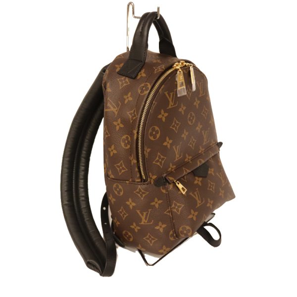 c21 4743 3 Louis Vuitton Palm Springs Backpack PM Monogram Canvas Leather Brown x Black