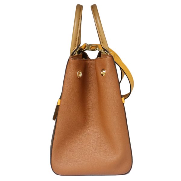 c22 402 2 Louis Vuitton Field LV Camel Sunbeam Creme Leather Shoulder Bag Brown