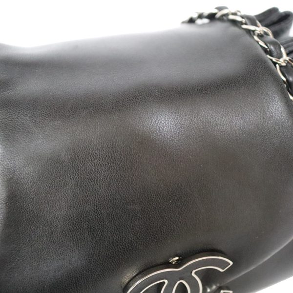 c22 4702 8 Chanel Chain Tote Bag Lambskin Shoulder Bag Black