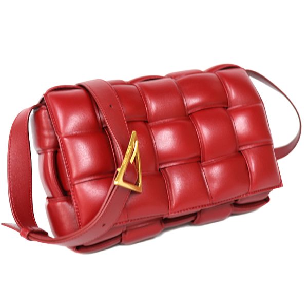 c23 3668 1 Bottega Veneta Padded Cassette lambskin Shoulder Bag Red