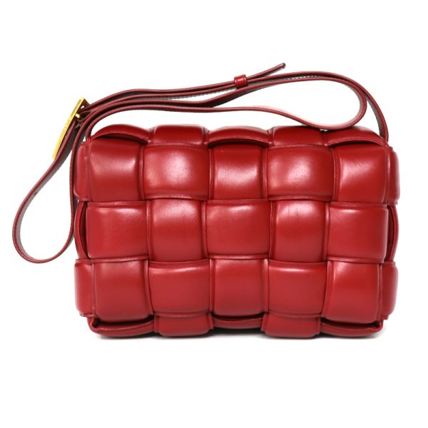 c23 3668 2 Bottega Veneta Padded Cassette lambskin Shoulder Bag Red