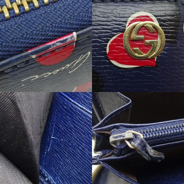 dh61213 7 Gucci Round Zipper Long Wallet Navy