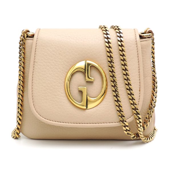 dh80361 1 Gucci Double G Mini Chain Shoulder Bag Beige