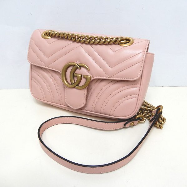 dz260741 2 Gucci Quilted Leather GG Marmont Shoulder Bag Pink