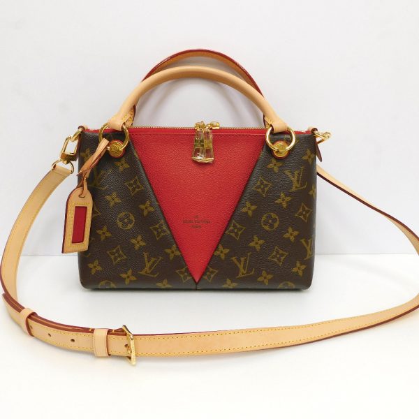 dz751871 3 Louis Vuitton V Tote Monogram canvas Shoulder bag Brown red