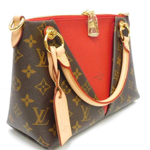 dz751871 5 Louis Vuitton V Tote Monogram canvas Shoulder bag Brown red