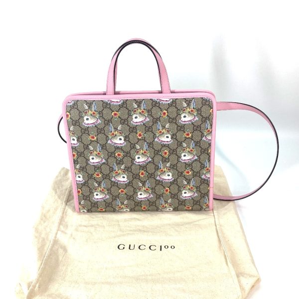 e 240322 3 17 Gucci Higuchi Yuko GG Canvas Tote Bag Beige Pink