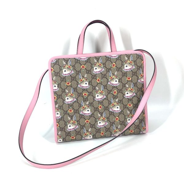 e 240322 3 2 Gucci Higuchi Yuko GG Canvas Tote Bag Beige Pink