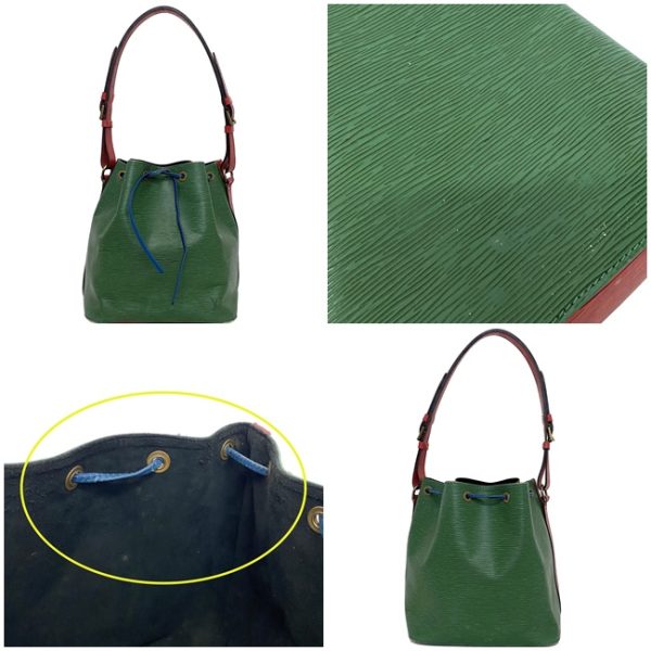 ec13550 3 Louis Vuitton Drawstring Bag Petit Noe Green Red Blue