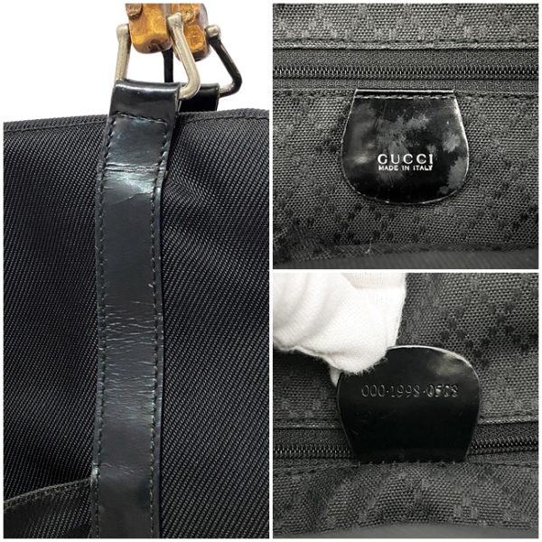 ec14260 10 Gucci Bamboo Tote Bag Canvas Leather Black