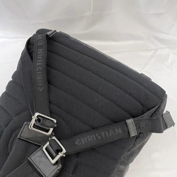 f 19953 9 Christian Dior Homme Backpack Black Oblique Nylon Leather Rucksack