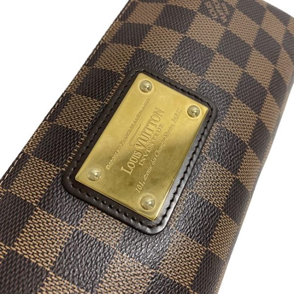 f17147 8 Louis Vuitton Chain Handbag Eva Brown Gold Damier Ebene Canvas Accessory Pouch