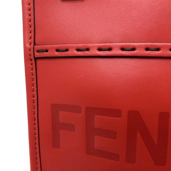 f17309 7 Fendi Shoulder Bag Sunshine Shopper Small Red Gold Tortoise Shell Pattern