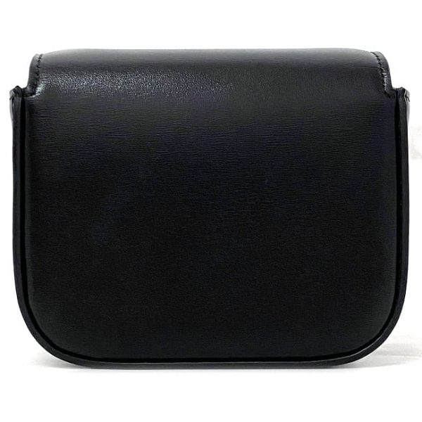 f17689 4 Celine Mini Triomphe Shoulder Bag Black Gold Triomphe Calfskin