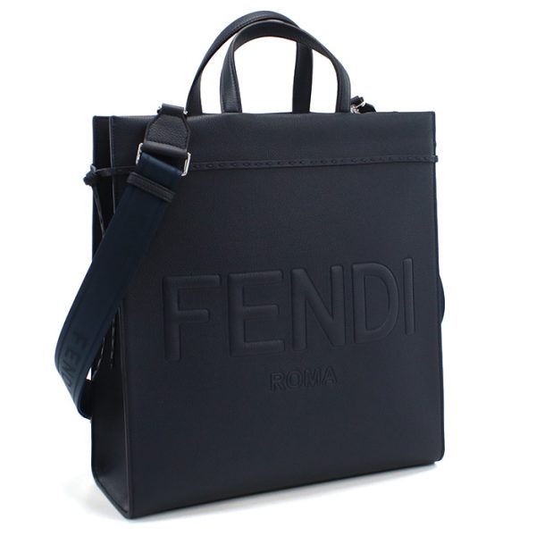 fen7va583011 1 Fendi Shopper Shoulder Tote Bag Navy