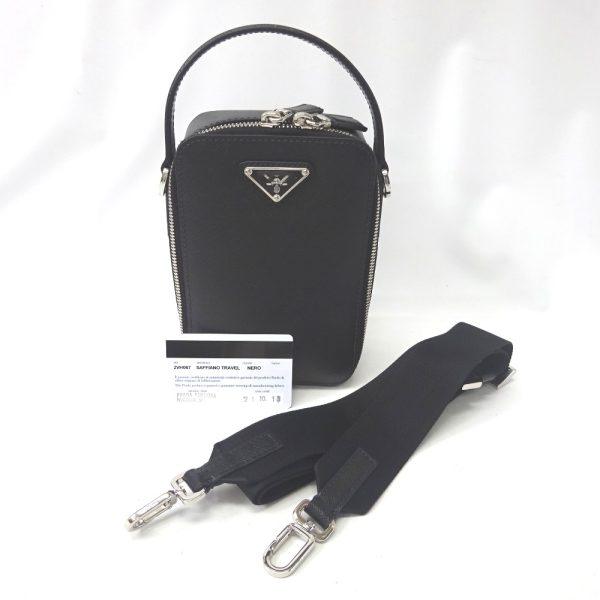 ft1026051 3 Prada Crossbody Bag Saffiano Shoulder Bag Black