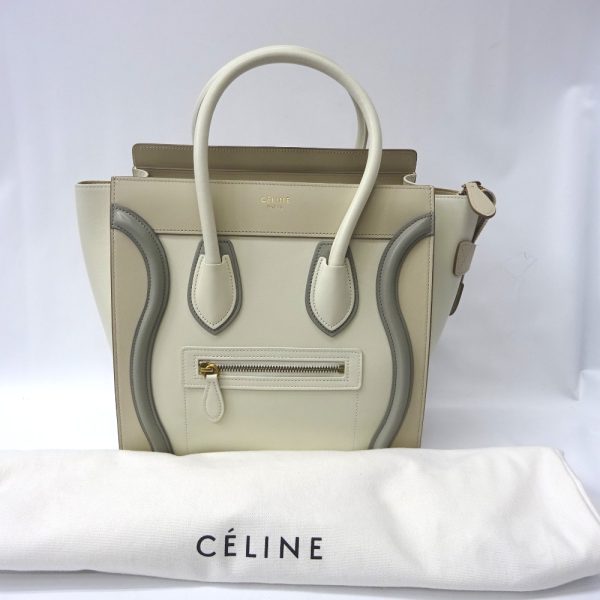 ft548901 3 Celine Luggage Micro Shopper Tote Bag White Super