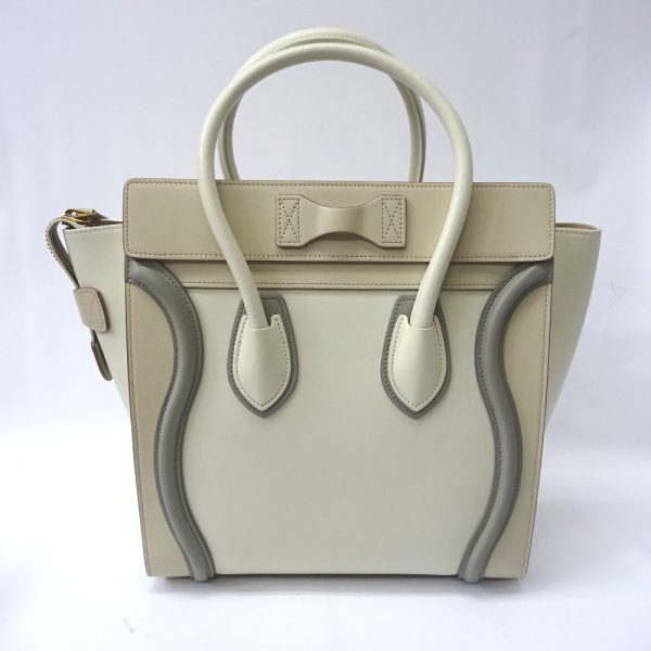 ft548901 4 Celine Luggage Micro Shopper Tote Bag White Super