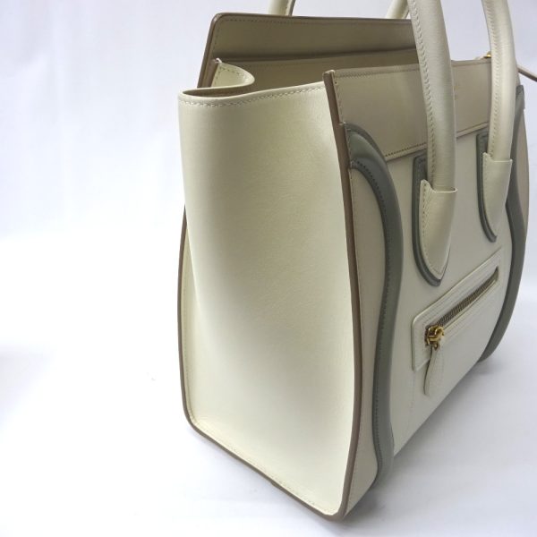 ft548901 6 Celine Luggage Micro Shopper Tote Bag White Super