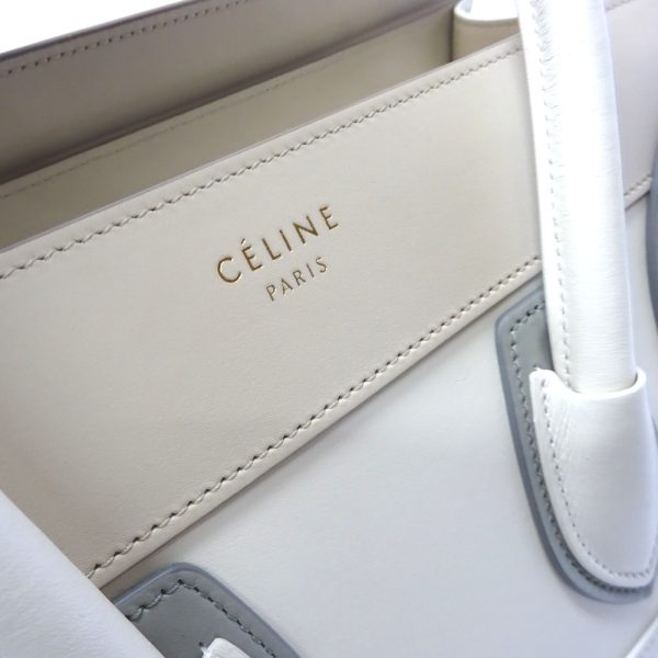 ft548901 9 Celine Luggage Micro Shopper Tote Bag White Super