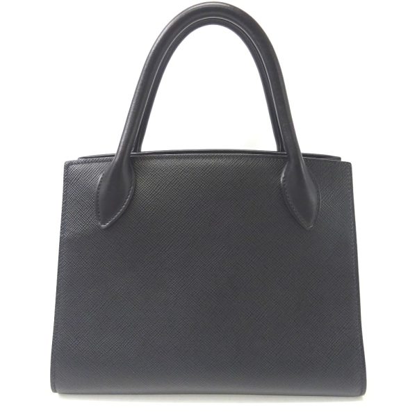 ft573801 3 Prada Monochrome Leather 2WAY Handbag Black