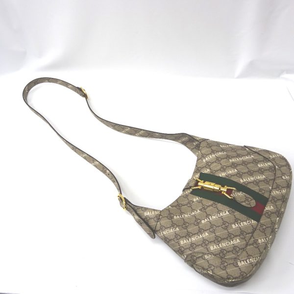 ft574962 8 Gucci PVC Leather Balenciaga Jackie GG Supreme Shoulder Bag gray