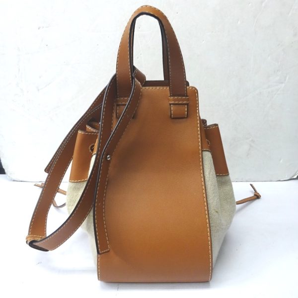 ft605151 3 LOEWE Genuine leather canvas Handbag Brown Beige