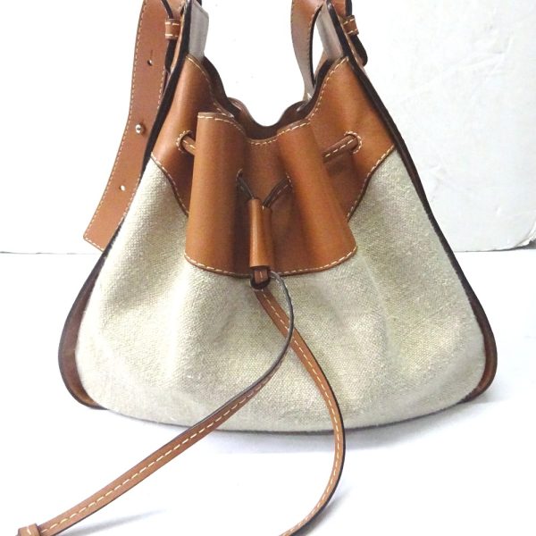 ft605151 5 LOEWE Genuine leather canvas Handbag Brown Beige