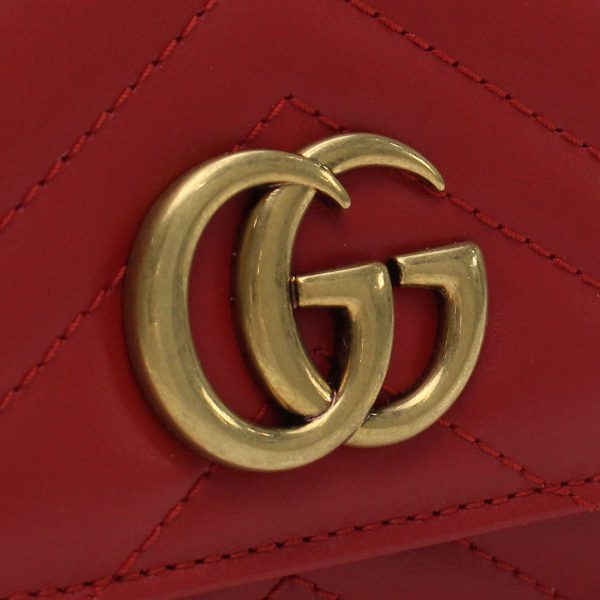 guc443436061 2 Gucci Marmont Long Wallet Leather Red