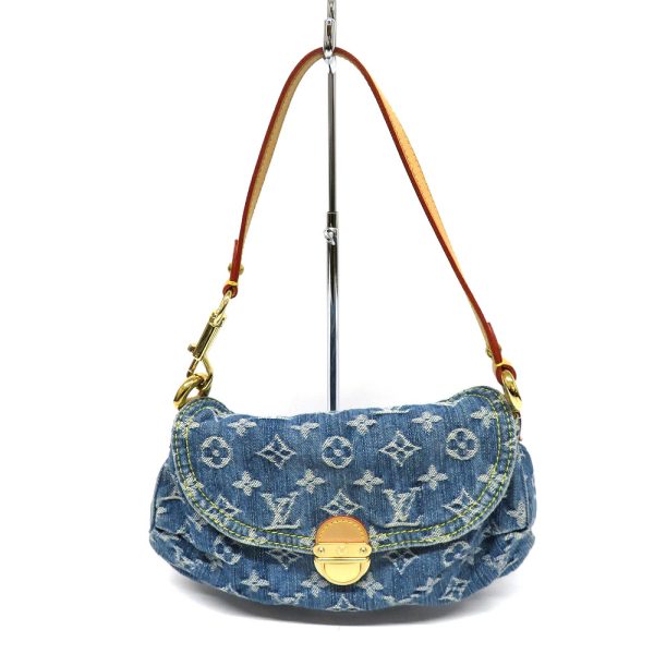 h2200575 1 Louis Vuitton Mini Pleaty Monogram Denim Jacquard Weave Blue Handbag
