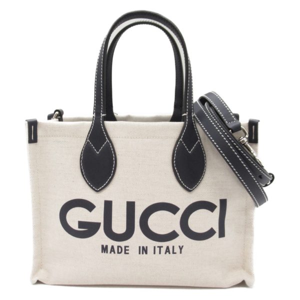 img 9826 Gucci Tote Bag Canvas Leather Navy Natural