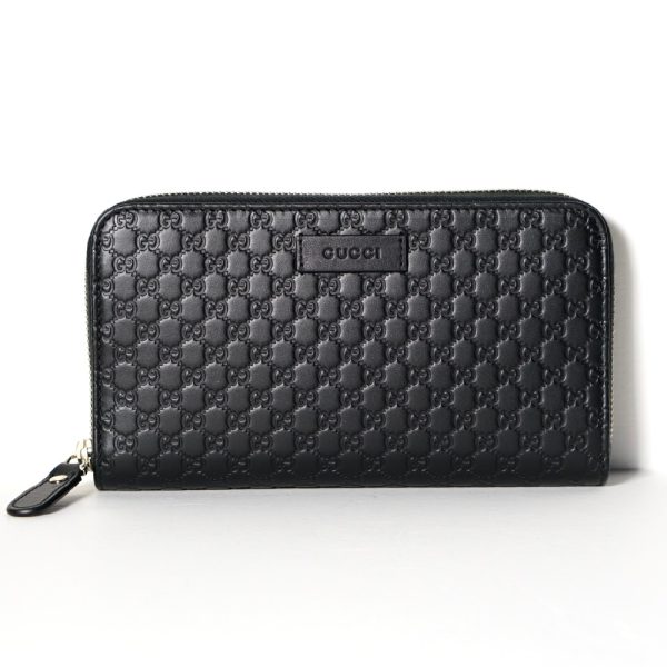 imgrc0076502198 Gucci Micro Guccissima Leather Zip Around Long Wallet Black