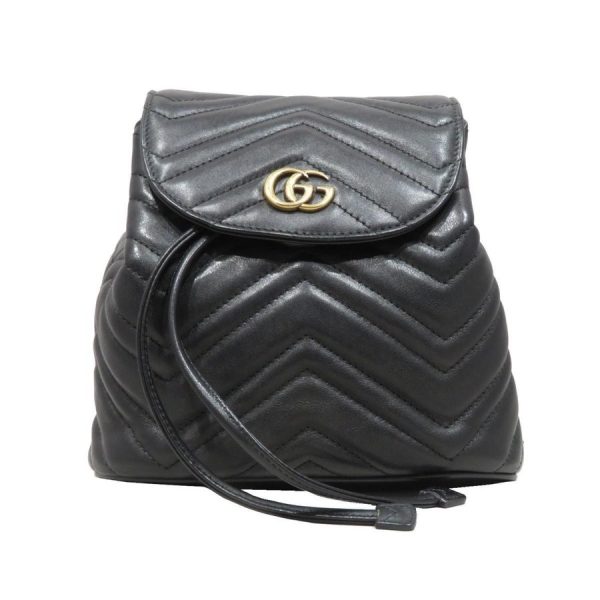 imgrc0077388293 Gucci GG Marmont Backpack Leather Rucksack Black