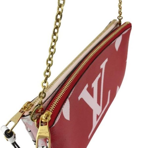 imgrc0077611333 Louis Vuitton Pochette Double Zip Giant Monogram Shoulder Bag Red