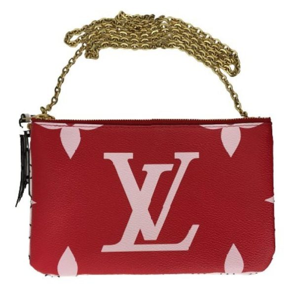 imgrc0077611335 Louis Vuitton Pochette Double Zip Giant Monogram Shoulder Bag Red