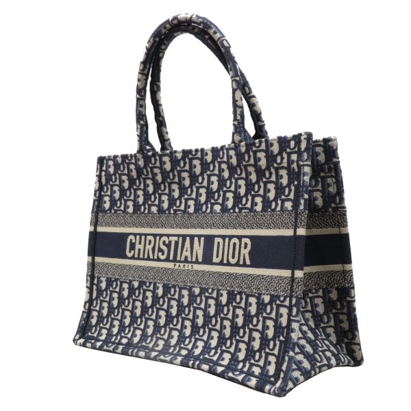 imgrc0078125826 Christian Dior Book Tote Bag Canvas Blue